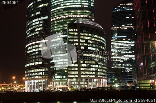 Image of Skyscrapers at night
