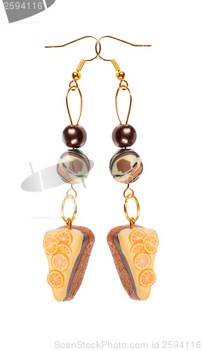 Image of Earrings made of plastic in the form of the cake with lemon