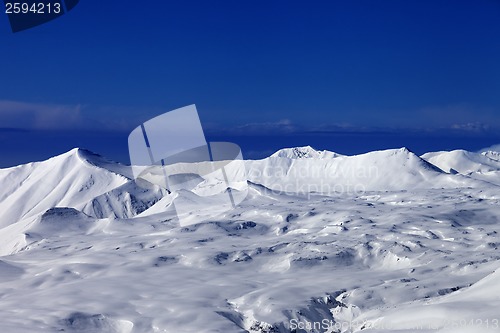 Image of Snowy plateau and blue sky