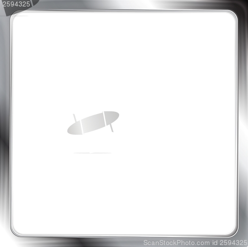 Image of Abstract metallic silver vector frame