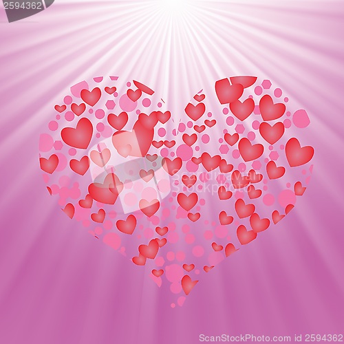 Image of heart on pink background