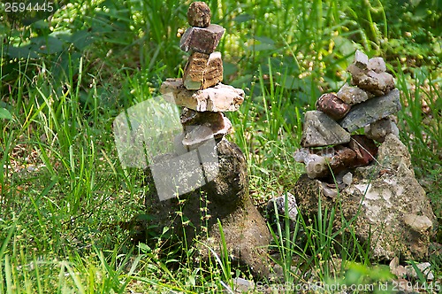 Image of twin towers of stones