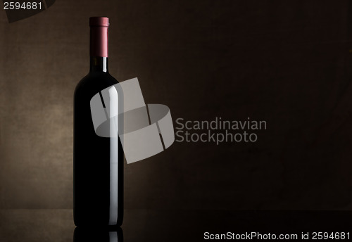 Image of Black bottle of dry wine