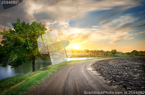 Image of Country road and river