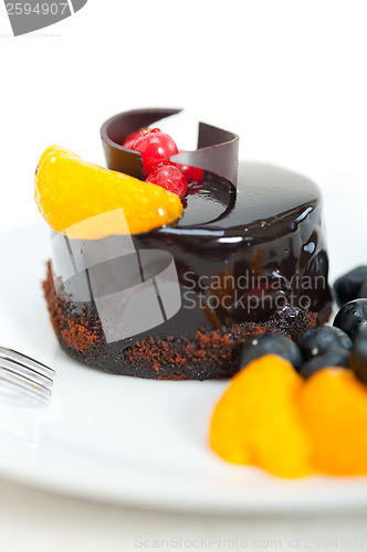 Image of chocolate and fruit cake