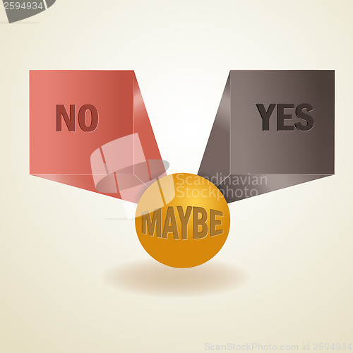 Image of Yes, no, maybe, 3d sign