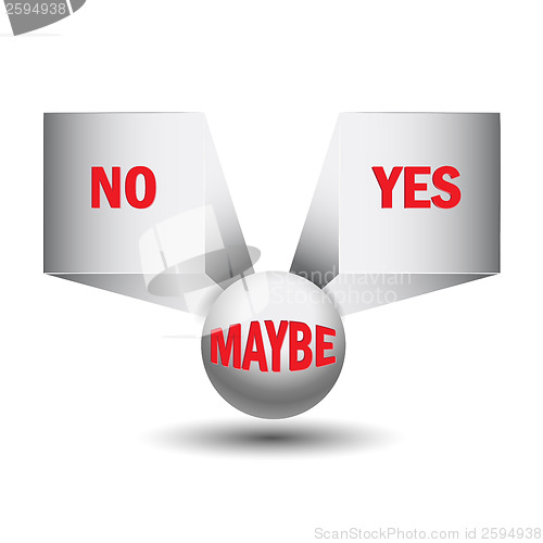 Image of Yes, no, maybe, 3d sign