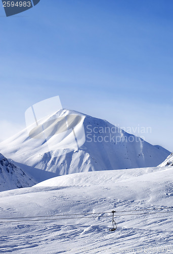 Image of View on ski slope at nice day