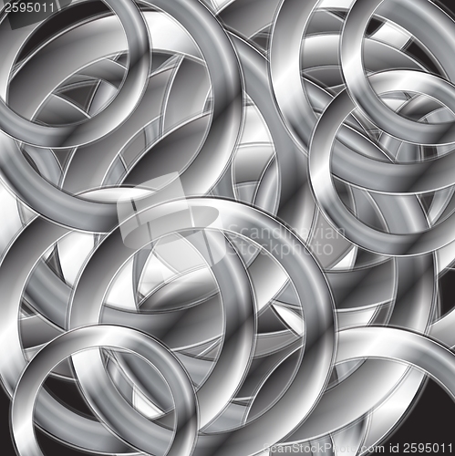 Image of Abstract metallic circles vector design