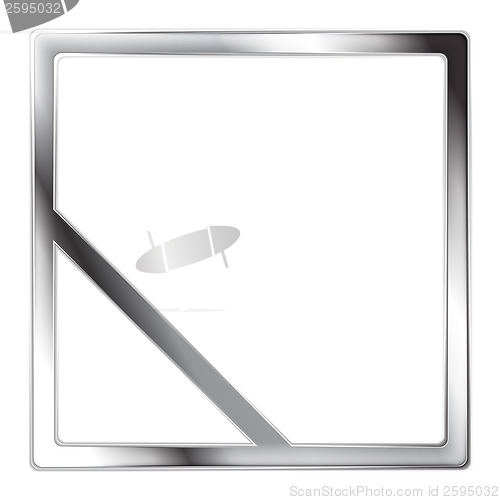 Image of Abstract metallic silver vector shape