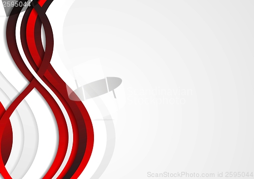 Image of Red waves vector art design