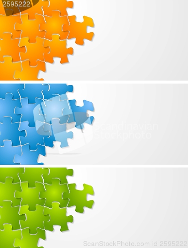 Image of Abstract puzzle vector banners