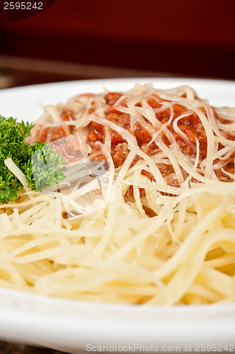 Image of pasta with meat