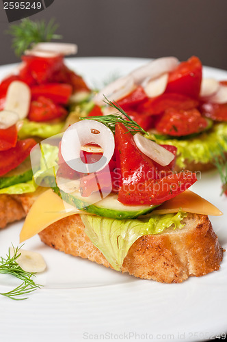 Image of Toast with vegetables