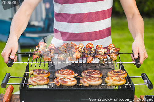 Image of Barbecue with shlashlick and sausage