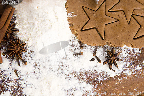 Image of Preparing gingerbread cookies for christmas