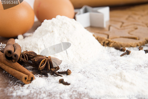 Image of Preparing gingerbread cookies for christmas