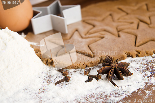 Image of Preparing gingerbread cookies for christmas