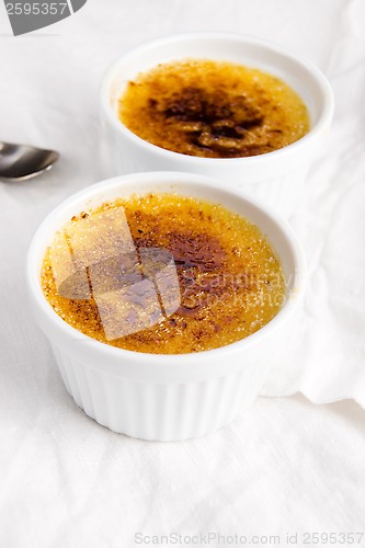 Image of French dessert - cream brulee, burnt cream 