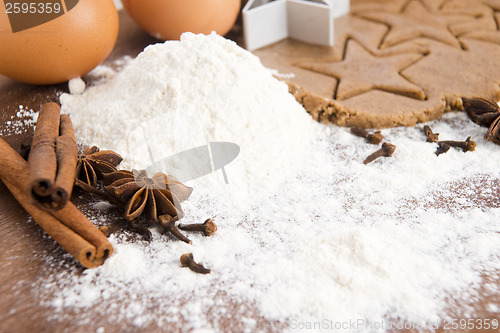 Image of Preparing gingerbread cookies for christmas