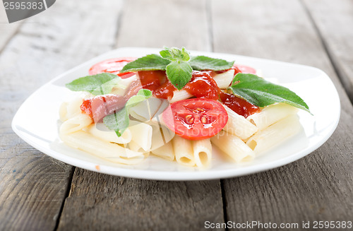 Image of Pasta on a wooden table