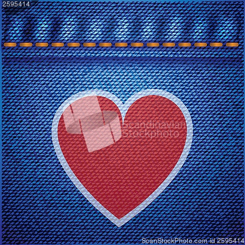 Image of jeans background and heart