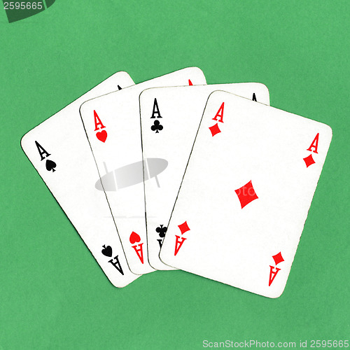 Image of Poker of aces cards