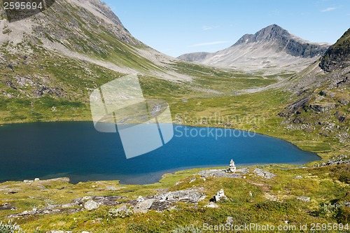 Image of Lake on the top of mountains, Norway