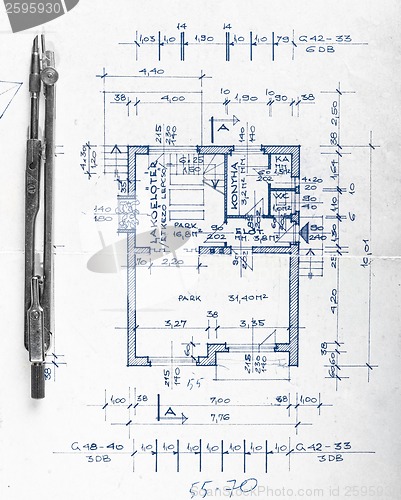 Image of Construction plans with accessories