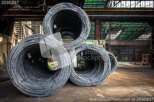 Image of Large coil of Aluminum wire