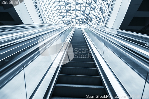 Image of Moving escalator in the business center