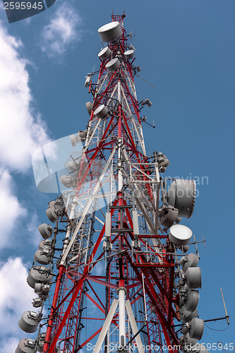 Image of Large Communication tower against sky