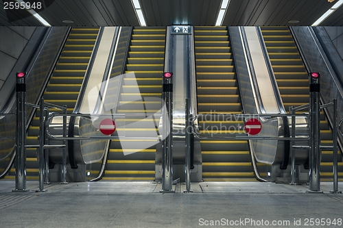 Image of Moving escalator in the business center