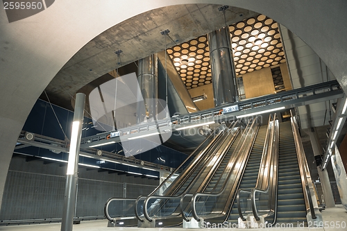 Image of Moving escalator in the business center