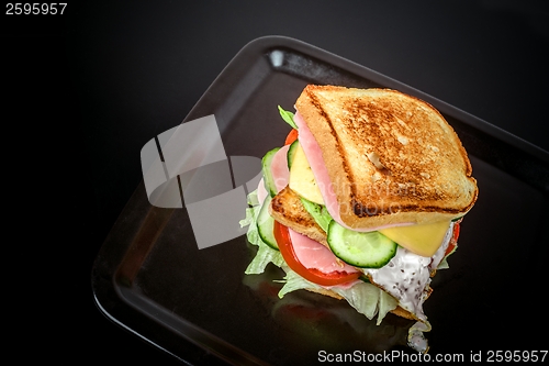 Image of Homemade Turkey Sandwich with Lettuce