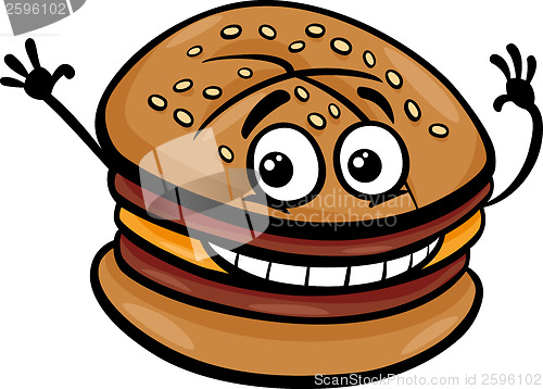 Image of cheeseburger cartoon character