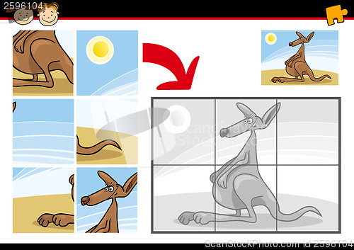 Image of cartoon kangaroo jigsaw puzzle game