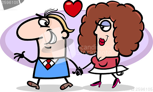 Image of couple in love valentine cartoon