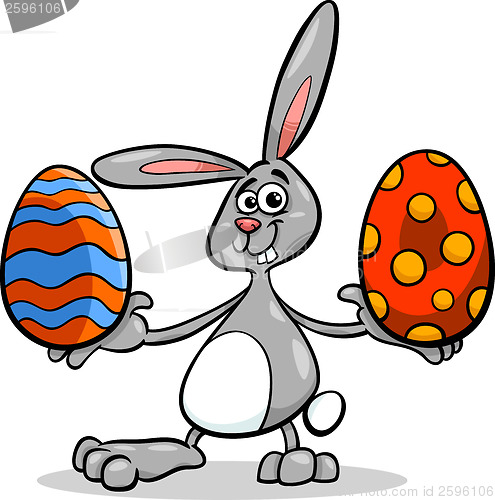 Image of bunny and easter egg cartoon illustration