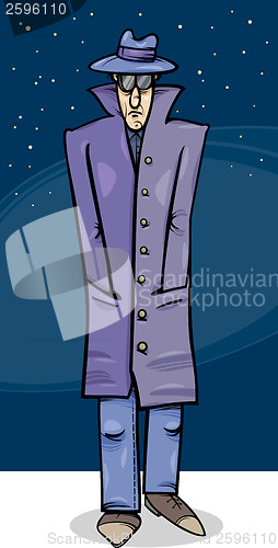 Image of sleuth or gangster cartoon illustration