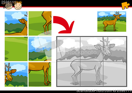 Image of cartoon deer jigsaw puzzle game