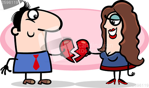 Image of couple in love valentine cartoon