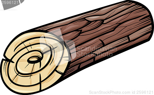 Image of wooden log or stump cartoon clip art