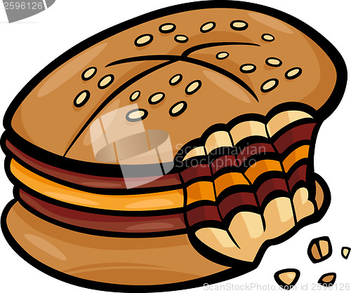 Image of bitten cheeseburger cartoon clip art