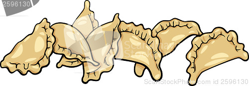 Image of pierogi or dumplings cartoon clip art