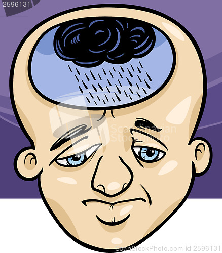 Image of sad man concept cartoon illustration