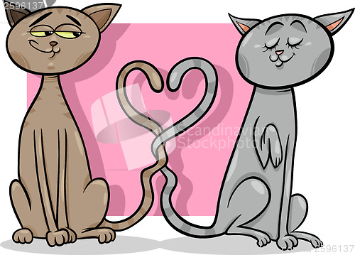 Image of cats in love cartoon illustration