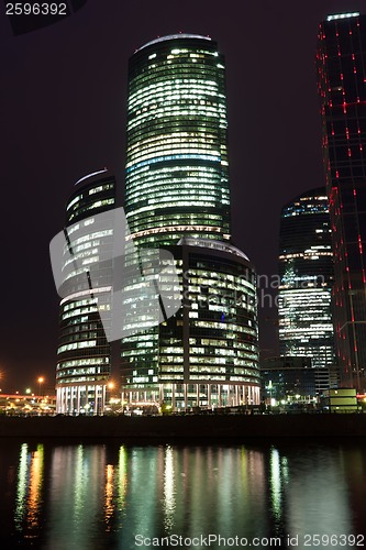 Image of Skyscrapers at night