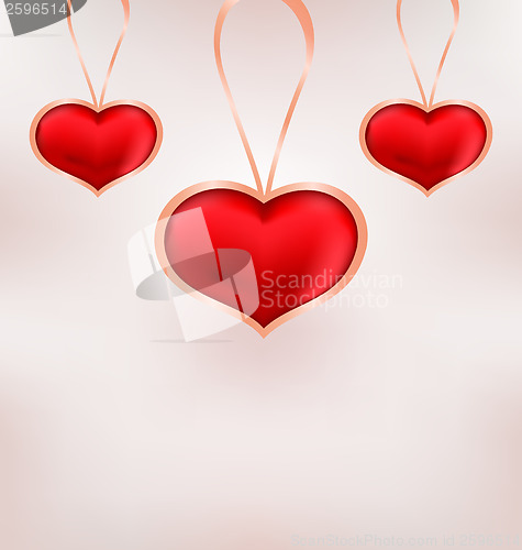Image of Cute background for Valentine Day with red hearts