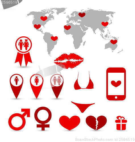 Image of Valentine's Day infographics and design elements
